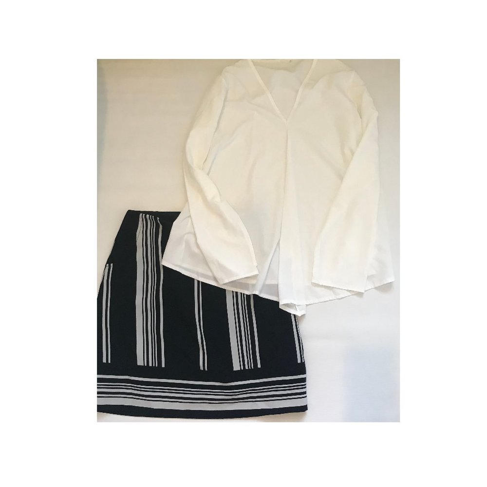 The Limited black/white striped midi skirt Size XS